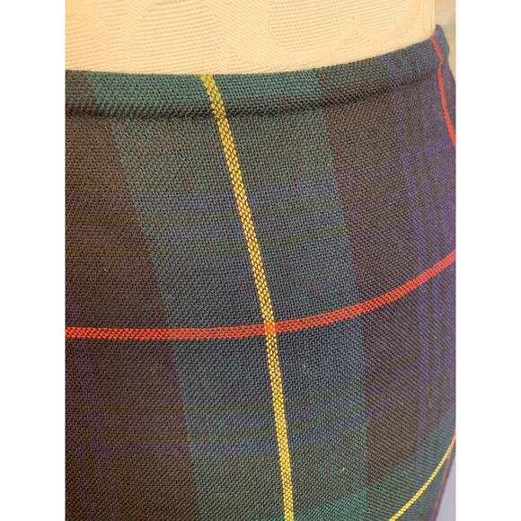 10 Archie Brown & Son Women's Lined Green Blue Plaid Kilt Skirt Wool Great Brita - Picture 4 of 5